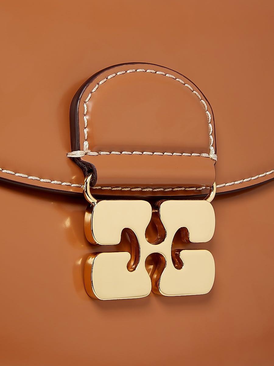 Ganni, Apo-G Small Crossbody Leather Bag, Caramel Cafe