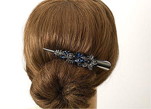 Large Double Row Teeth Metal Duck Bill Clips Hair Clips Rhinestone Flower Hair Barrettes with Teeth Hair Pins Hair Slide Stylish for Women Girl Hair