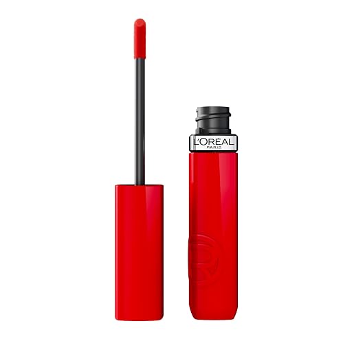 L'Oreal Paris Infallible Lacque Resistance Liquid Lipstick, 16HR Long Lasting Lip Makeup with Lacquer-Like Shine and Zero Transfer, 410, Rouge Poppy