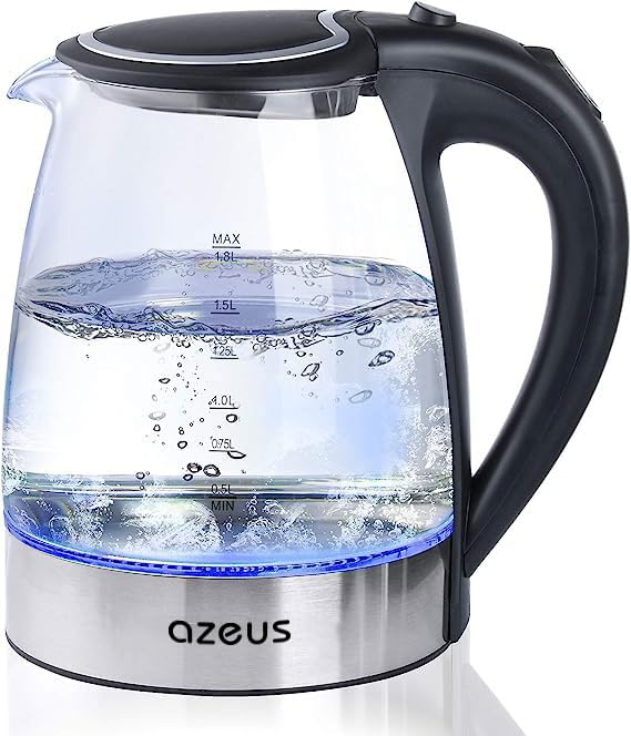 Azeus 1.8L Electric Kettle CX-817 - Fast Boil, Auto Shut-Off, Boil-Dry Protection, 360° Swivel Base - Stainless Steel Water Boiler for Tea, Coffee…