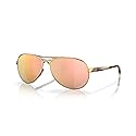Oakley Women's OO4079 Feedback Aviator Sunglasses, Polished Gold/Prizm Rose Gold Polarized, 59 mm