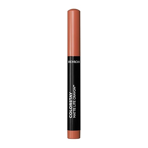 REVLON ColorStay Matte Lite Crayon Lipstick with Built-in Sharpener, Smudge-proof, Water-Resistant Non-Drying Lipcolor, 001 Tread Lightly, 0.049 oz