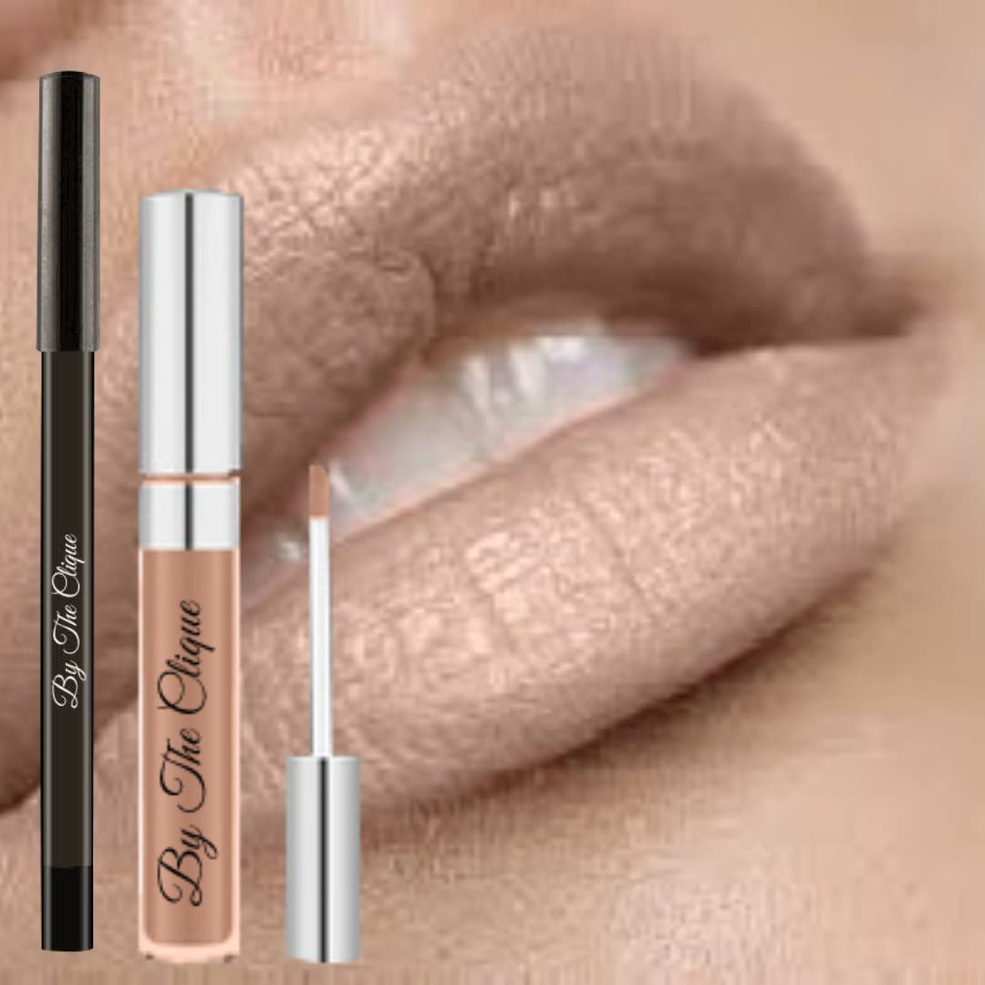 By The Clique Premium Matte Lip Kit | Beige Nude Liquid Lipstick and Liner Set | Sandy Mandy