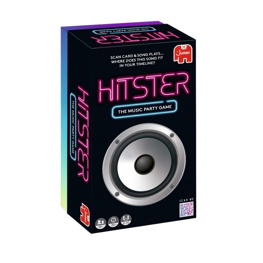 Jumbo Hitster - The Music Party Board Game, Card Game, Fun Music Quiz Game, 2-10 Players - 300 Plus Iconic Music Hits - Great for Adult and Family…