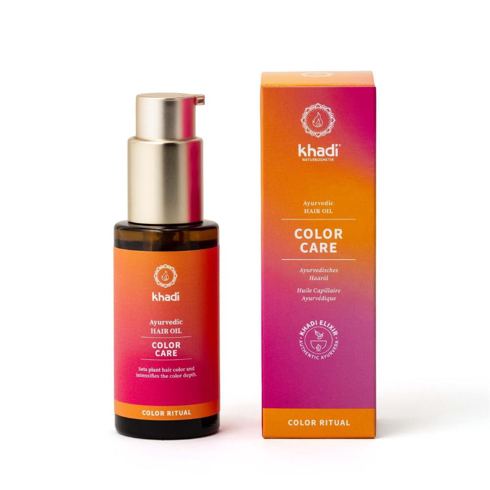KHADI COLOR CARE Hair Oil - Hair treatment for fixing plant hair color - shine & UV protection - luminosity - 100% natural, plant-based & vegan