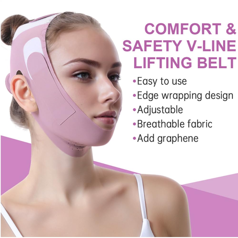 ROWMATE Graphene V-Line Mask Chin Up Mask V Shaped Face Mask Chin strap for sleeping,Jawline Shaper,Orchid,Small Beauty and Personal Care ROWMATE