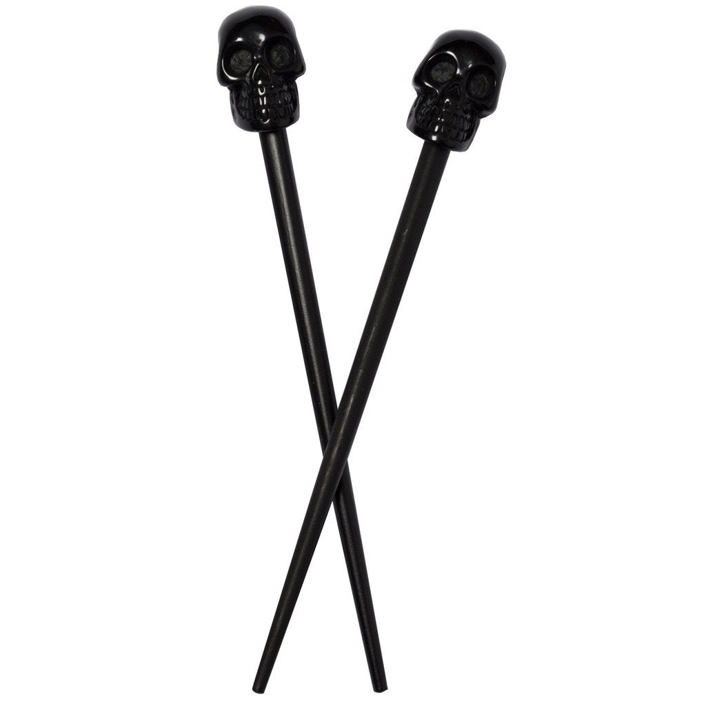 Kreepsville 666 Black Skull Collection Hair Sticks