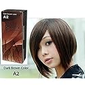 Pack of 1 Box Berina Dark Brown Hair Dye A2 Hair Color Cream Dye Dark Brown 60 G. Super Permanent Fashion Unisex