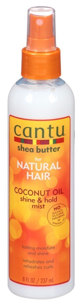 Cantu Natural Hair Coconut Oil Shine & Hold Mist 8 Ounce Spray (237ml) (3 Pack)