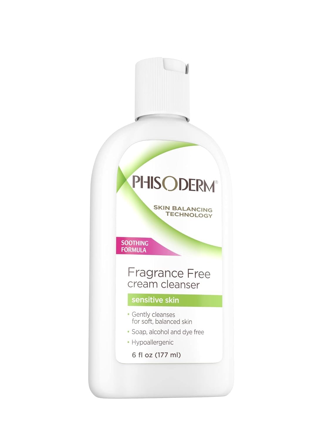 Phisoderm Fragrance Free Cream Cleanser For Sensitive Skin 6 Ounce (Value Pack of 5)