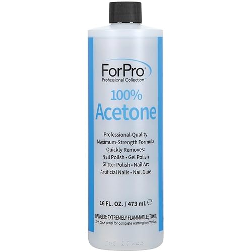 ForPro Professional Collection 100% Pure Acetone, Professional Nail Polish Remover for Natural, Artificial, Acrylic, and Sculptured Nails, Removes Gel