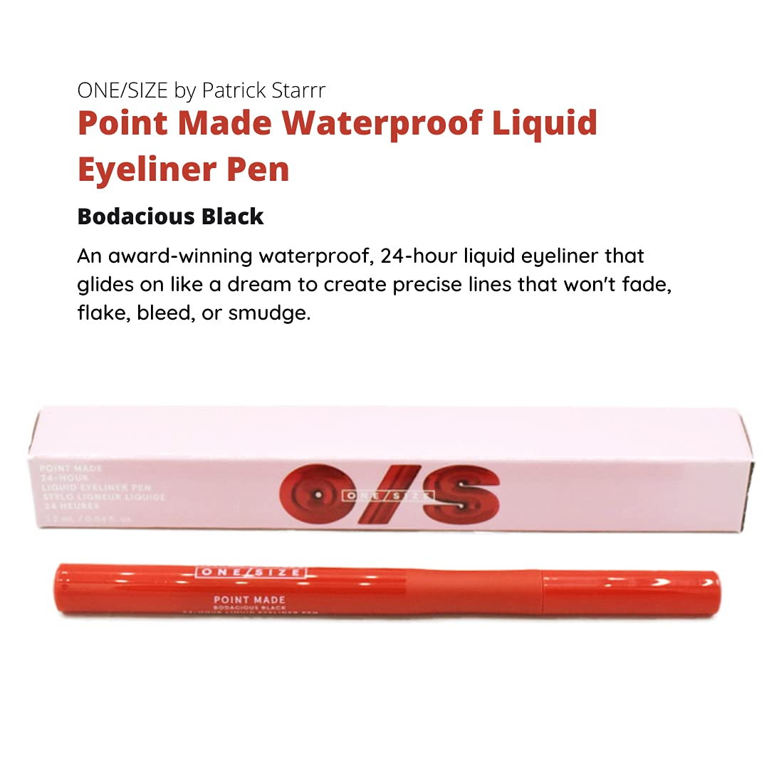 ONE/SIZE by Patrick Starrr Point Made Waterproof Liquid Eyeliner Pen - 24-Hour Longwear, Smudgeproof, Precise Black Makeup Eye Liner, Vegan, Cruelty