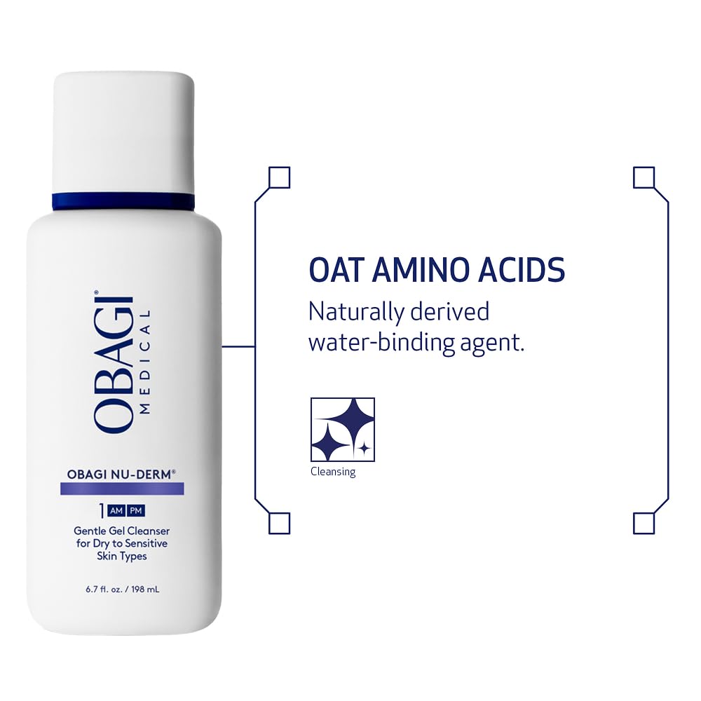 Obagi Nu-Derm Gentle Cleanser - Daily Facial Wash Gently Removes Dirt, Oil, Makeup & Impurities - Skincare Cleanser for Normal, Dry & Sensitive Skin