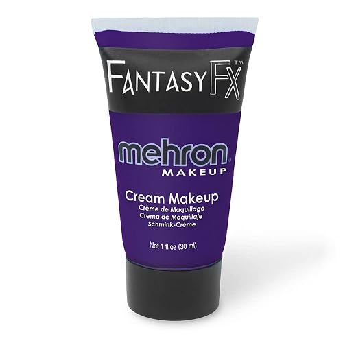 Mehron Makeup Fantasy FX Cream Makeup | Water Based | Halloween | Purple Face & Body Paint For Adults 1 fl oz (30ml) (Purple)