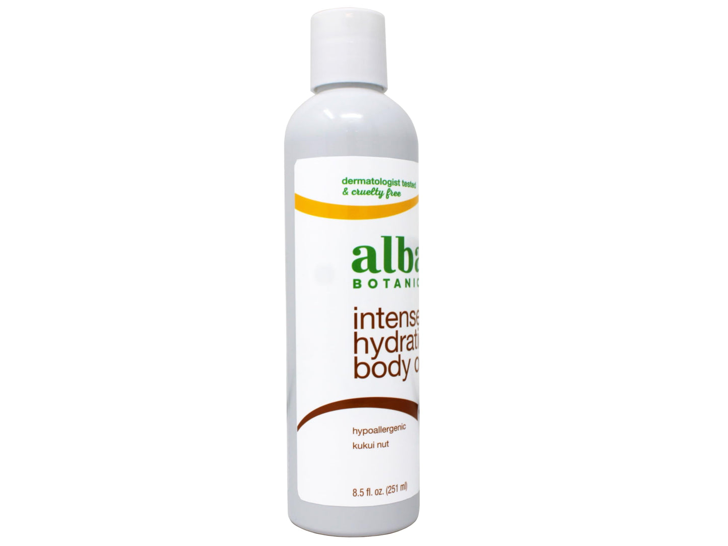 Alba Botanica Intense Hydration Body Oil, with Kukui Nut and Vitamin E, 8.5 FL OZ - 2 Pack