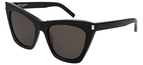 Saint Laurent Women's Kate Cat Eye Sunglasses, Black/Black/Grey, One Size