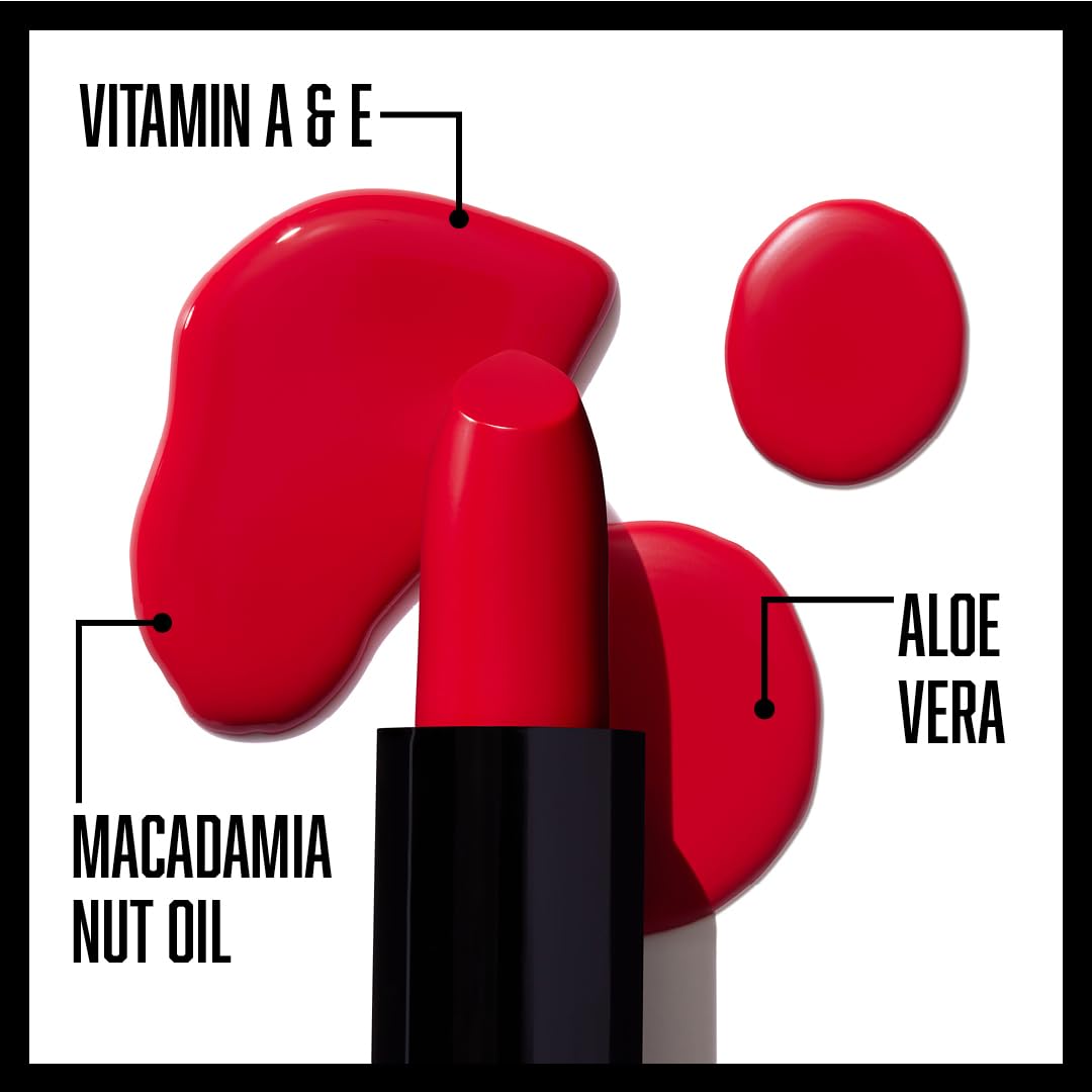 wet n wild Silk Finish Lipstick, Hydrating Rich Buildable Lip Color, Formulated with Vitamins A,E, & Macadamia for Ultimate Hydration, Cruelty-Free