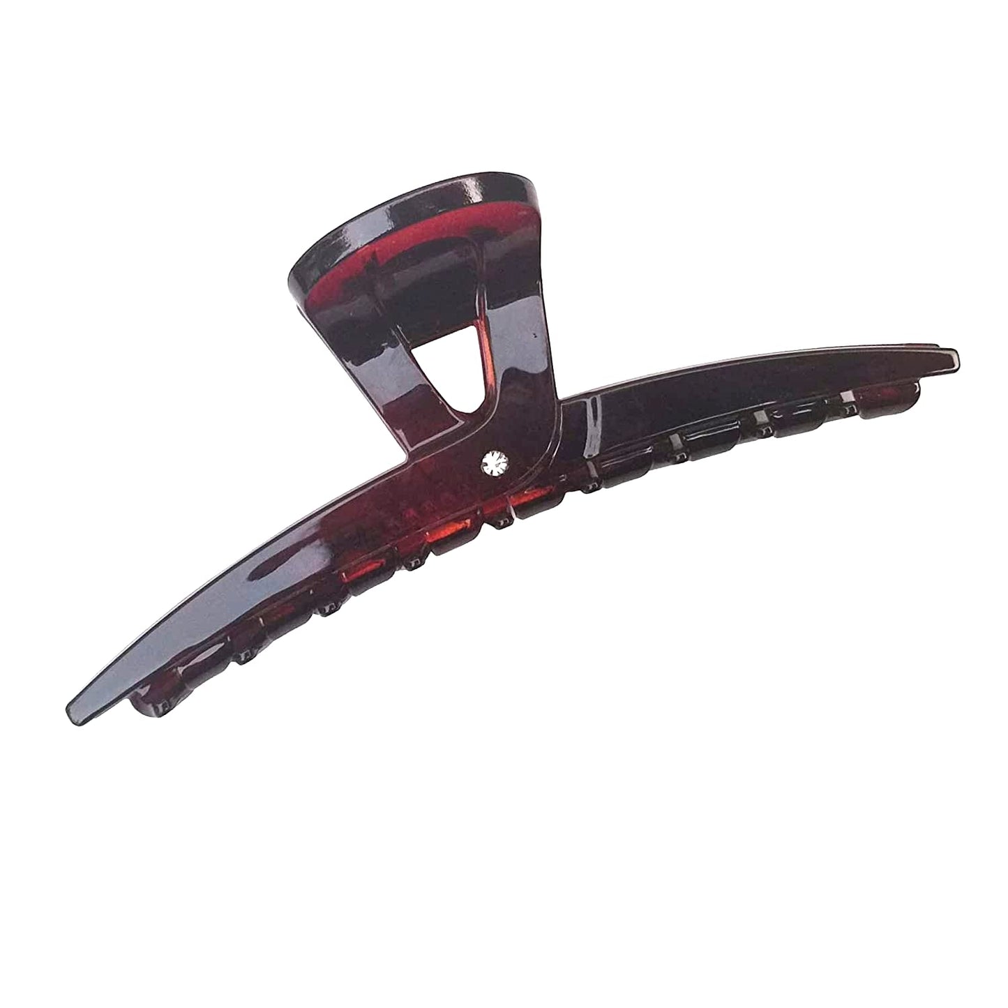 Parcelona French Pinch Tortoise Shell Covered Spring Crystal Jaw Hair Claw Clip Clamp Clutcher for Women