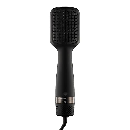 Kristin Ess Hair Volumizing Blow Dryer Brush - Blowout + Hair Straightening Brush - Ceramic + Ionic - Dry, Smooth + Volumize Hair - Flat Padel Base