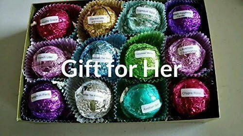 Spa Pure Gift Bath Bombs: Gift Set for Her with 6 foil Wrapped 2.5 oz Bath Bombs, Great for Dry Skin, Best Sellers (GiftHer) (6-Pack)