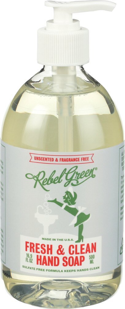 Rebel Green, Hand Soap Unscented, 16.9 Ounce