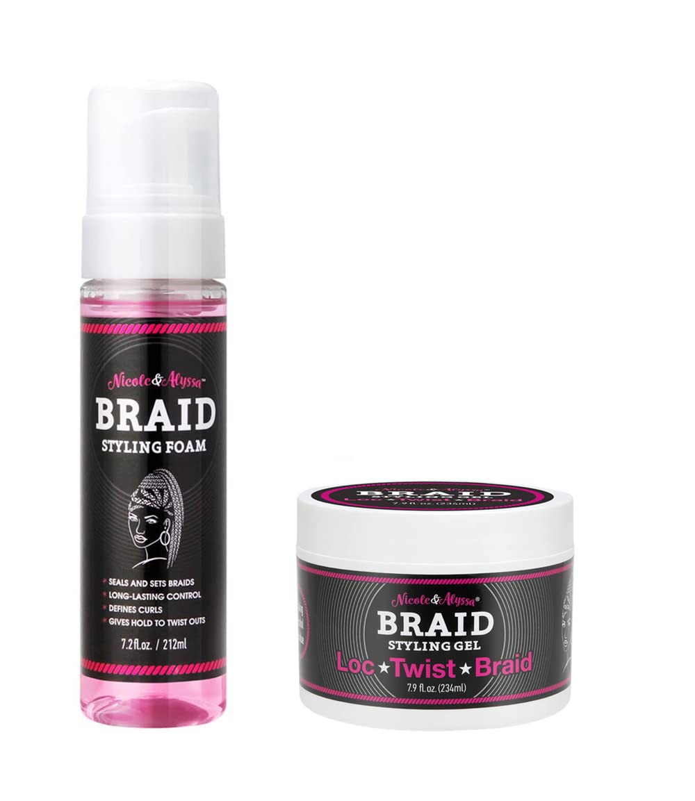 Nicole & Alyssa - Braid Foam and Loc/Twist Gel Combo (7.2oz Foam + 7.9oz Gel)