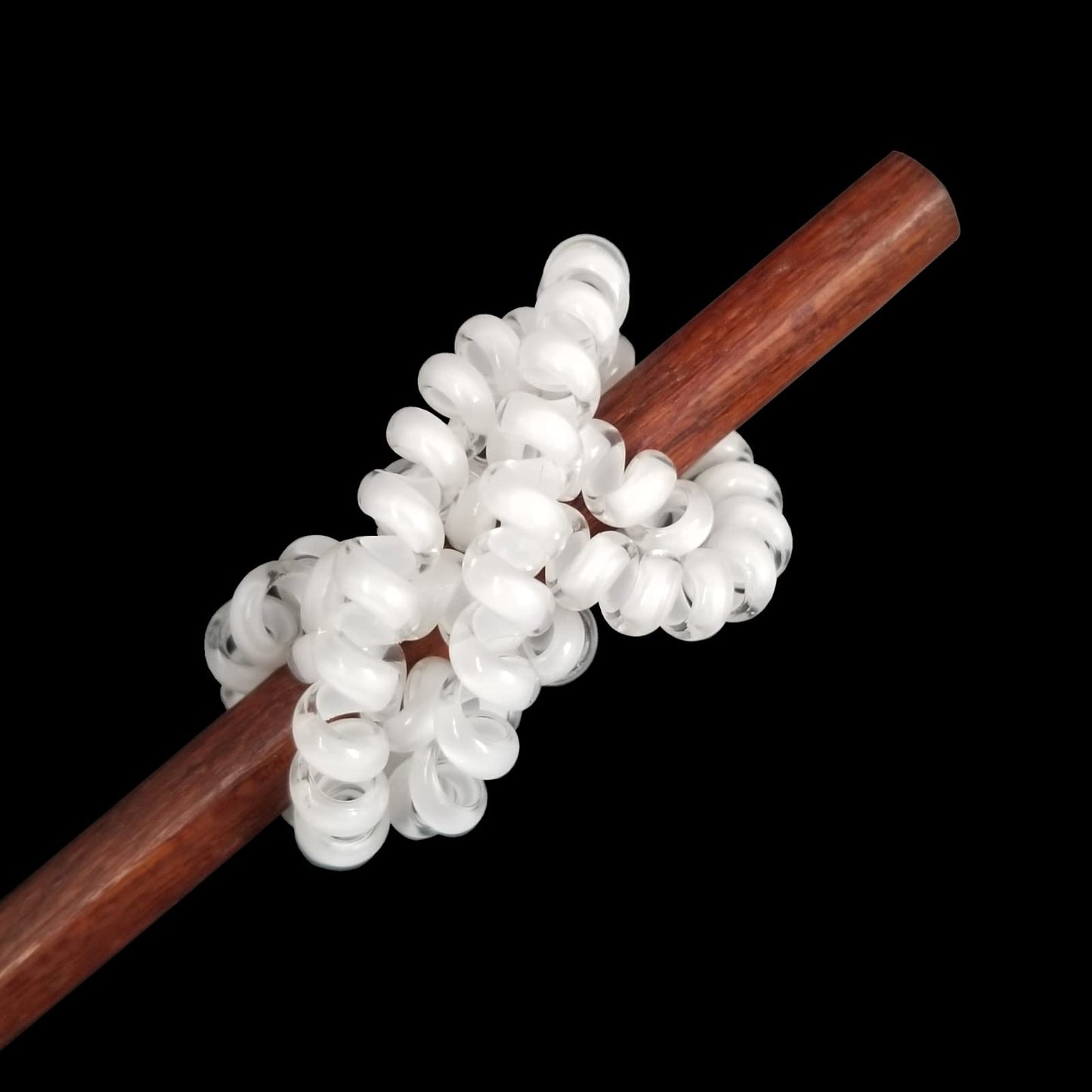Hodooly 15 Pcs Spiral Hair Ties, No Crease Telephone Cord Plastic Hair Coils in White