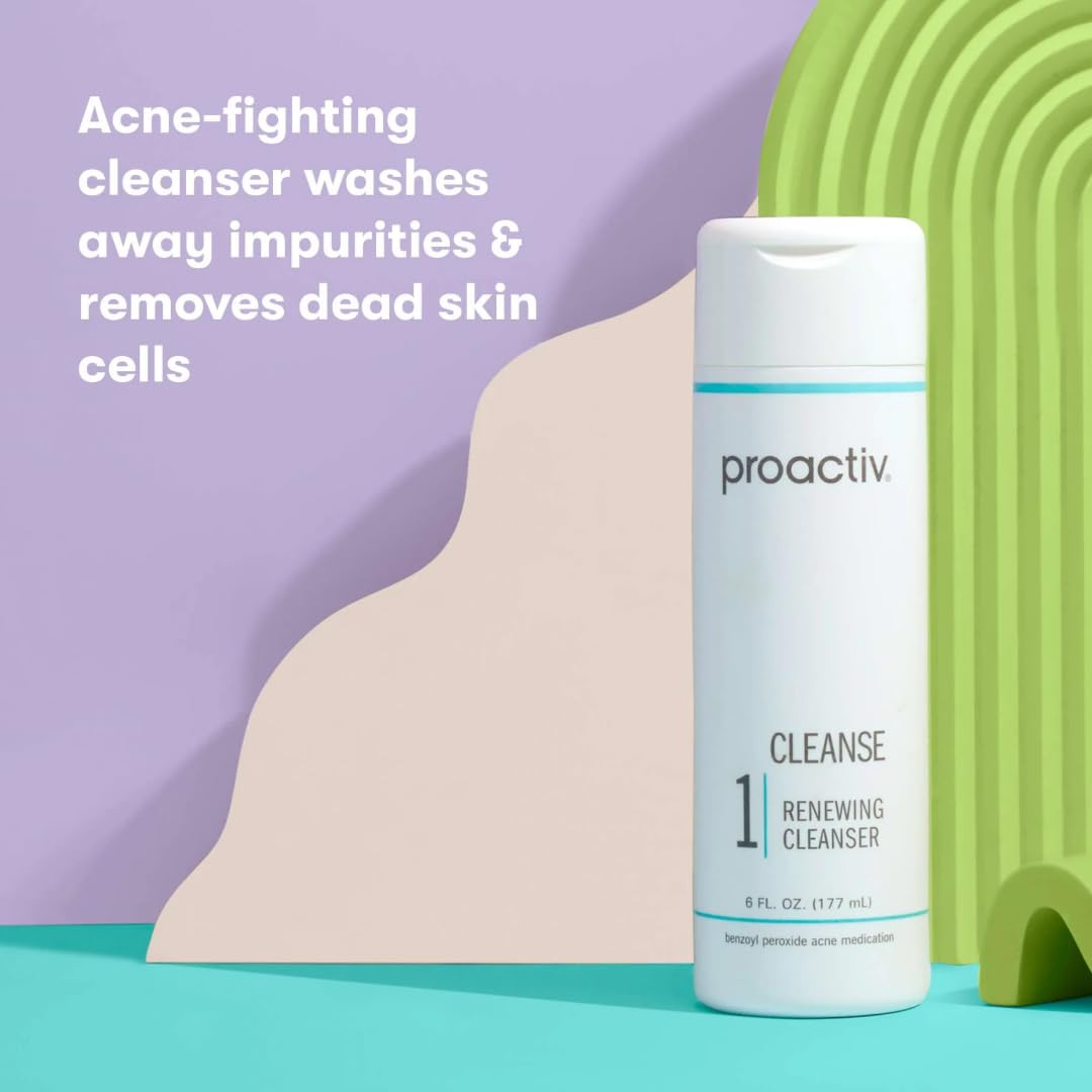 Proactiv Acne Cleanser - Benzoyl Peroxide Face Wash and Acne Treatment - Daily Facial Cleanser and Hyularonic Acid Moisturizer with Exfoliating Beads Beauty and Personal Care Proactiv