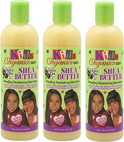 Africa's Best Kids Organics Shea Butter Detangling Moisturizing Hair Lotion 12 oz (Pack of 3)