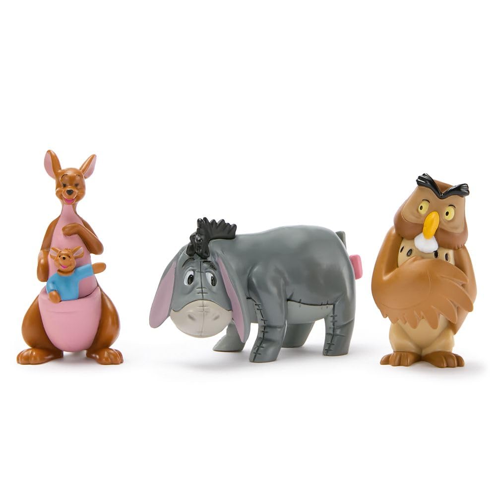 Disney Store Official Winnie the Pooh Figure Set – 7 Sculpted Figures Including Piglet, Tigger, Eeyore & More in Display Box