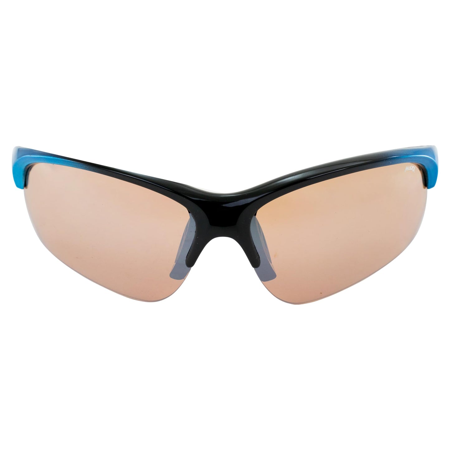 MAXX Domain Sport Golf Sunglasses Black w/Blue Frames & HD Amber Lenses