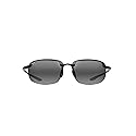 Maui Jim Men's & Women's Hookipa Xlarge Polarized Oval Sunglasses, Black Gloss/Neutral Grey Polarized, Extra large