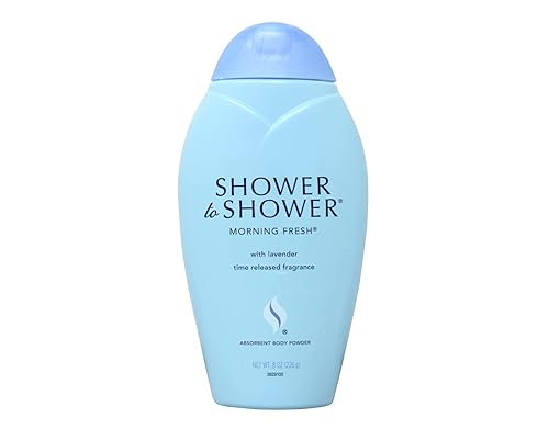 Shower to Shower Morning Fresh Body Powder with Lavender for Men & Women, Talc Free, Sweat Absorbing, Prevents Chafing & Odor, Deodorizing - 8 Ounce