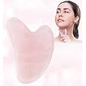 Gua Sha Massage Tool - 100% Natural Rose Quartz Heart Shape Jade Gua Sha Facial Tools for SPA Acupuncture Therapy Trigger Point Treatment, Gua Sha