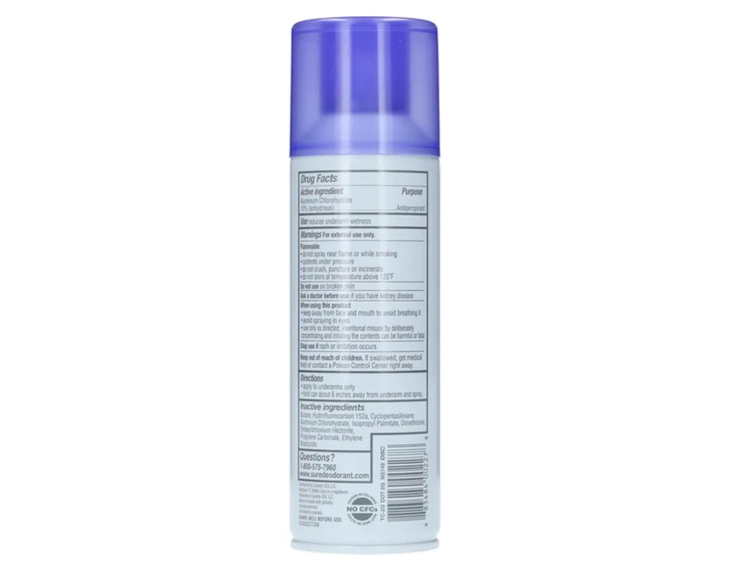 Sure Deodorant 6 Ounce Aerosol Unscented (177ml) (6 Pack) Beauty and Personal Care Sure