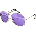 Aviator Sunglasses Purple Gradient Lens Silver Metal Frame Ladies
