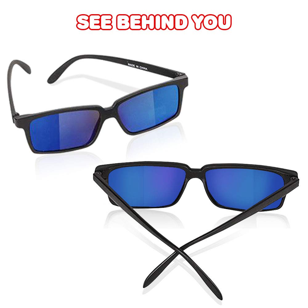ArtCreativity Spy Glasses for Kids (Set of 3) – Rear View Sunglasses with Mirrors, Fun Party Favors & Secret Agent Costume Props, Blue