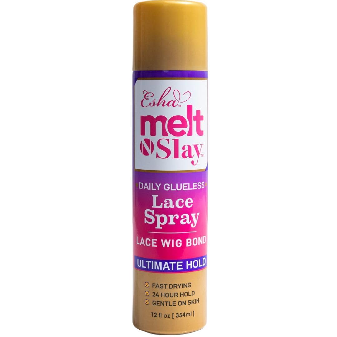 Esha MELT N SLAY Glueless Lace Spray - Ultimate Hold, Sweat & Water Resistant, Long-Lasting Secure Grip for Lace Wigs, Invisible Matte Finish & Edge
