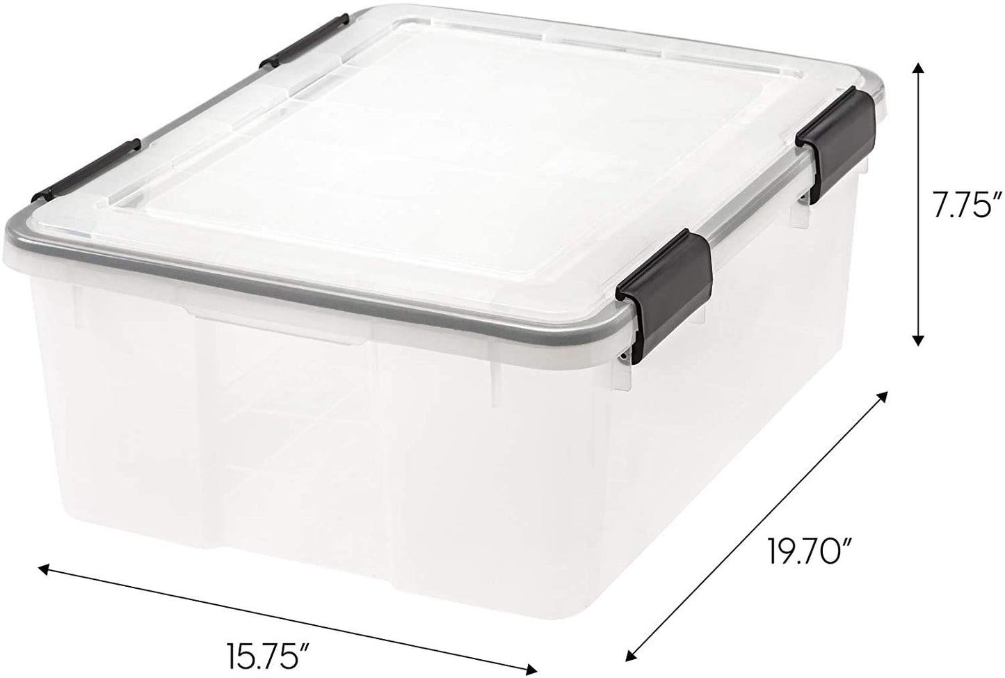 IRIS USA 30.6 Quart WEATHERPRO Plastic Storage Box with Durable Lid and Seal and Secure Latching Buckles, 6 Pack, Weathertight, Keep Pest Dust…