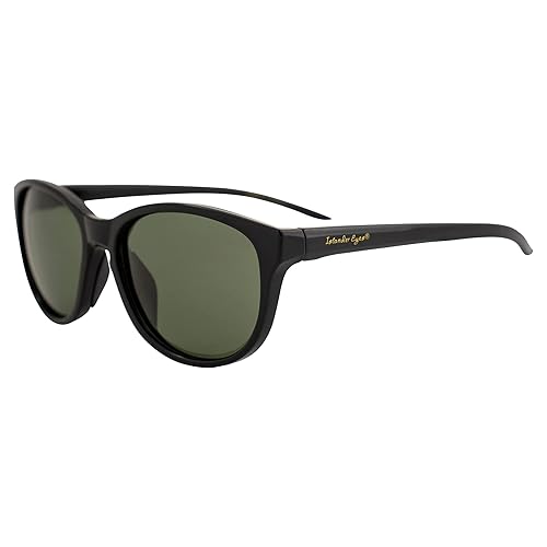 Islander Eyes Gili Polarized Sunglasses for Women Retro Style Black Frame w/G15 Green Lens