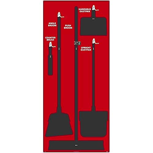 NMC SB105FG 5S Janitorial Shadow Board, Red/Black, 68"X30", ProSeriesAcrylic (Tools Sold Separately)