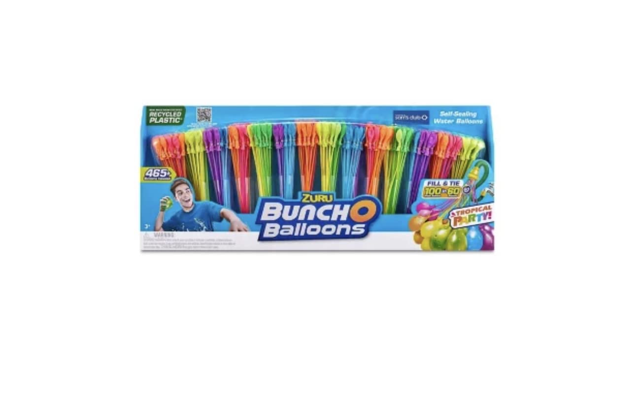 ZURU Bunch O Balloons 465 Rapid-Fill Self-Tying Recyclable Water Balloons (14 Stems)