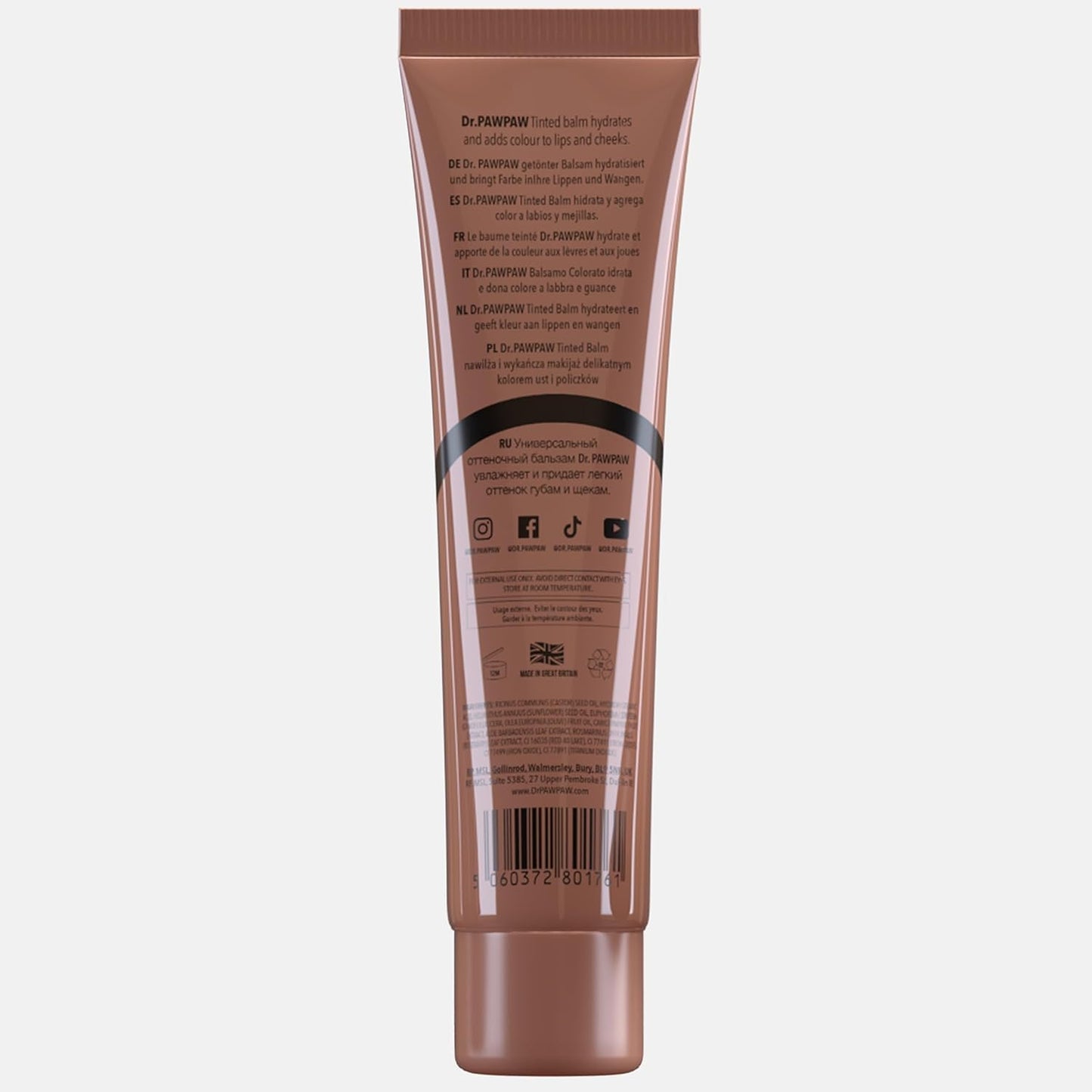 Dr.PAWPAW Rich Mocha Balm, Multi-Purpose Natural No Fragrance, for Hydrating Lips, Skin, Hair, Cuticles, Nails & Beauty Finishing (25 ml) Beauty and Personal Care Dr. PAWPAW ORIGINAL BALM