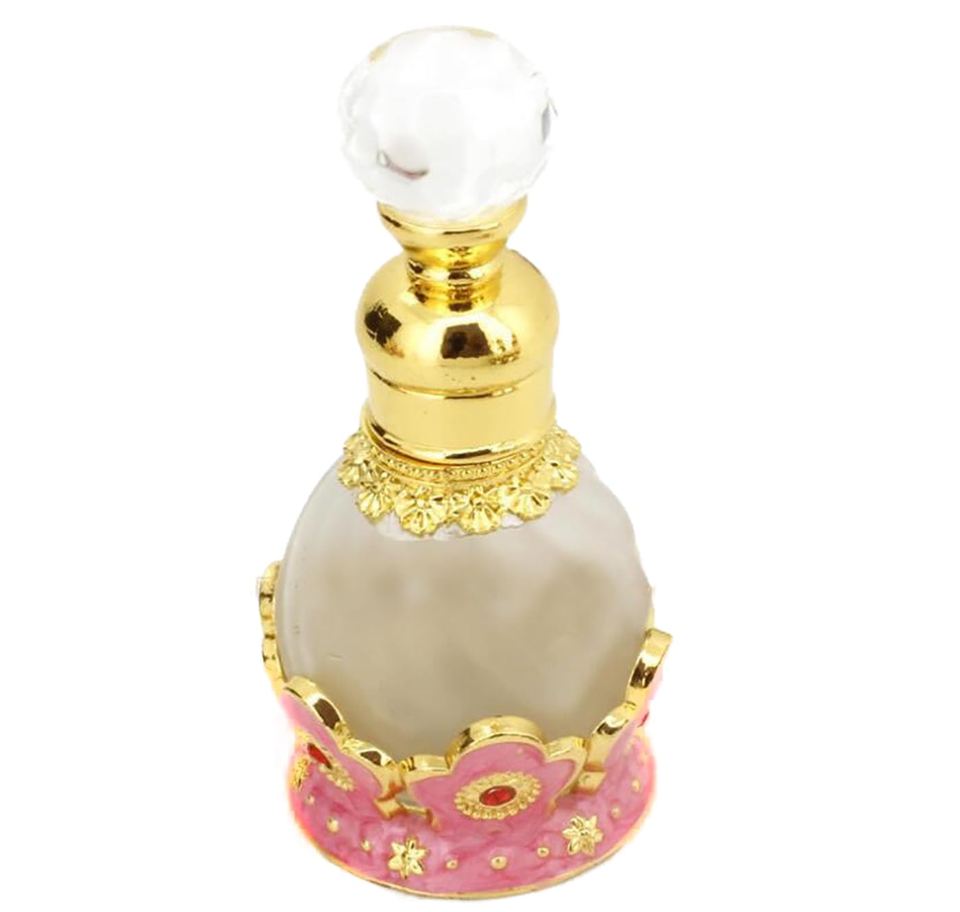 Suoirblss 0.5oz Retro Metal and Glass Perfume Bottle Refillable Empty Aromatherapy Essential Oil Bottle