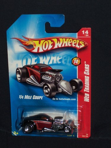 Hot Wheels 2008 090 Web Trading Cars # 14 of 24 14/24 1/4 Mile Coupe Burgundy and Black 2008 90 1:64 Scale