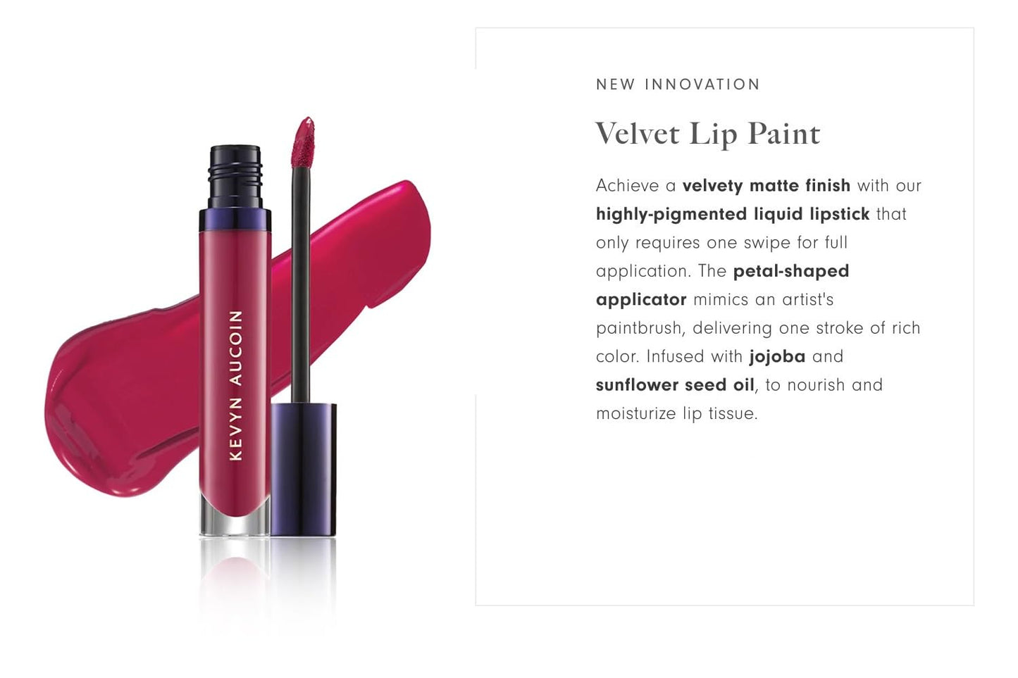 Kevyn Aucoin Velvet Lip Paint, You-Phoric color: All-day matte lip color coverage. Smudge proof, ultra-pigmented, quick dry makeup, weightless formula