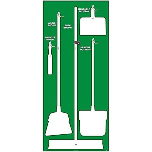 NMC SB104AL 5S Janitorial Shadow Board, Green/White, 68"X30", Heavy-DutyAluminum (Tools Sold Separately)