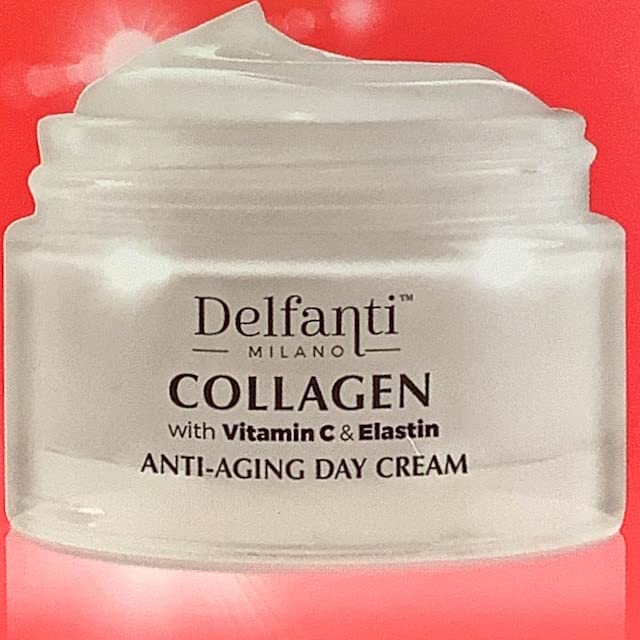 Delfanti-Milano • COLLAGEN with VITAMIN C & ELASTIN • Sculpting & Lifting • Anti-Aging Day Cream • Face and Neck Moisturizer • Made in Italy
