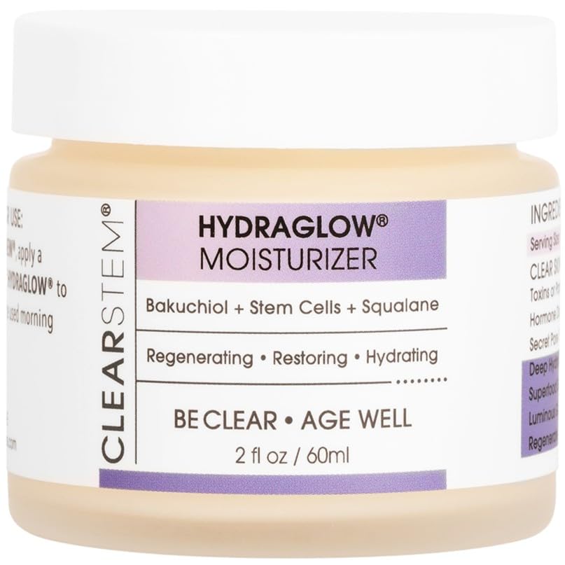 CLEARSTEM - HYDRAGLOW Stem Cell Moisturizer - Bakuchiol + Squalene - Youthful Skin Face Moisturizer - All Skin Types - Facial Skin Care Products
