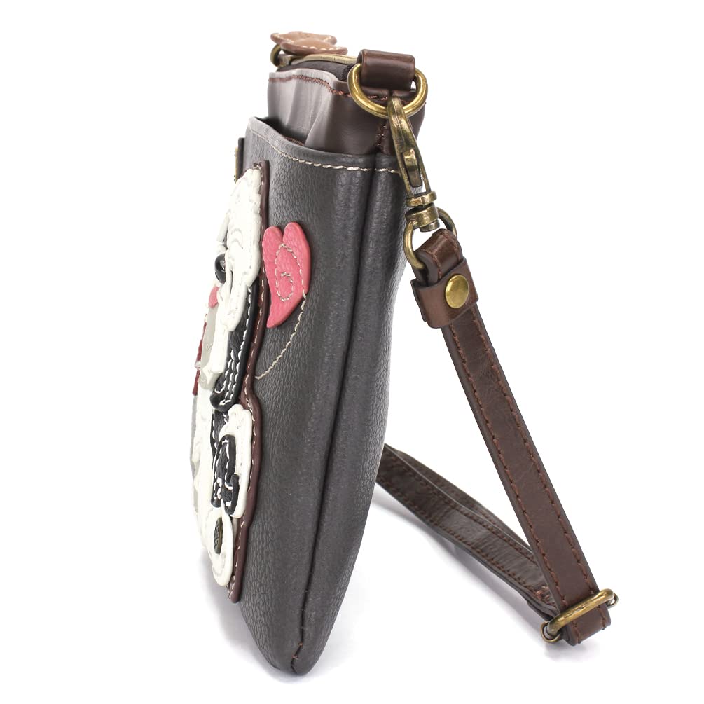 CHALA Mini Crossbody/Purse with Convertible Strap Stylish, Compact, Versatile - Shih Tzu - white - ink